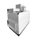 Fengxing FXS standard industrial rotary desiccant dehumidifier back side view, humidity range 10%-50% RH, adjustable air volume 200CMH to 25000CMH for food, pharmaceutical and common industrial workshops