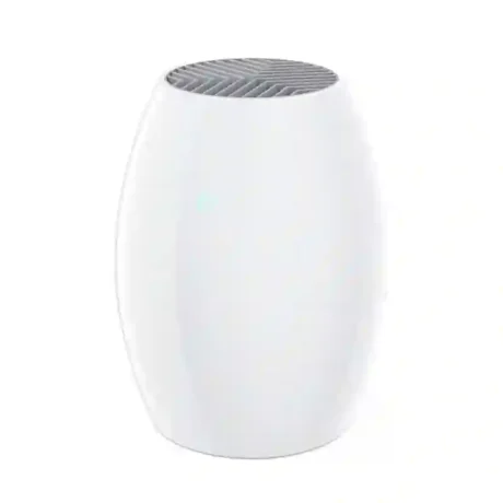 FXRH-250ml portable mini refrigerative home dehumidifier side main view, compact oval shape design for bedroom closet small space moisture removal, OEM custom brand supported