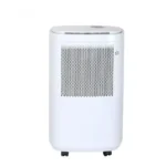 FXRH series 10-12L portable dehumidifier style 6 with full dense dot air intake panel, four movable universal wheels, stable vertical body, 10-12L daily moisture removal capacity for household & hotel
